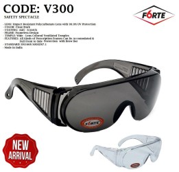Forte V300 Safety Googles, Anti-Scratch, Ventilated Temples