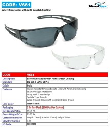 Vaultex V661 Safety Goggles, Anti-Scratch