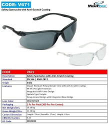 Vaultex V671 Safety Goggles, Anti-Scratch